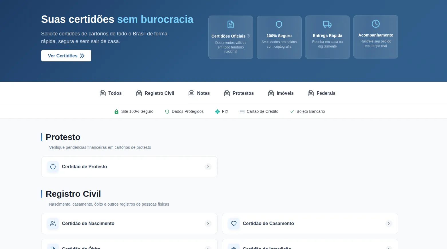 Plataforma Central de Certidões Plataforma Central de Certidões - Portal de pedidos